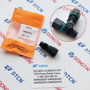 NO.043(1-5) BOSCH CP1  CP3 Pump Relief Valve F 00N 202 450 For 0445020227  0445020252 0445020274  0445020278