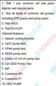 CRS310 CRI CRP EUI EUP HEUI TESTER