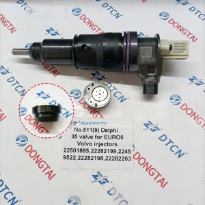 NO.511(9) Delphi 35 valve for  euro6 Volvo injectors  22501885, 22282199, 22459522, 22282198, 22282203,