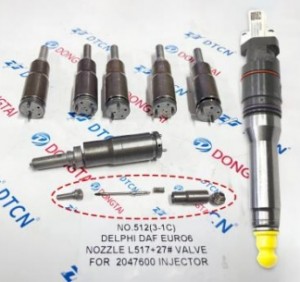NO.512(3-1C) DELPHI DAF Euro6 Nozzle L517 + 27# Valve for 2047600 injector