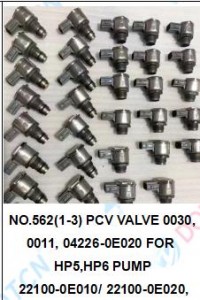 NO.562(1-3) PCV VALVE 0030, 0011, 04226-0E020 FOR  HP5,HP6 PUMP  22100-0E010/ 22100-0E020